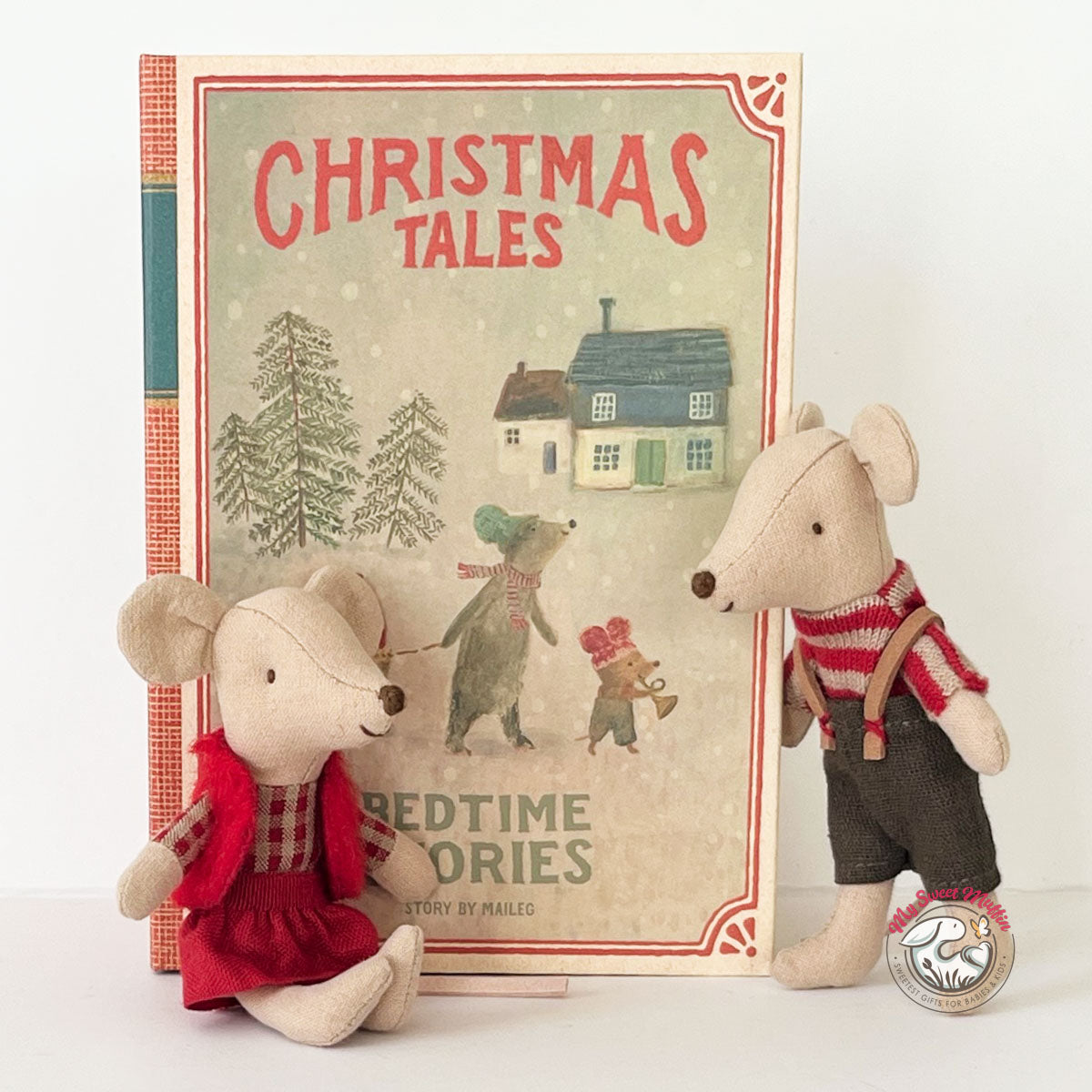 Maileg Christmas Twin Mice in Book
