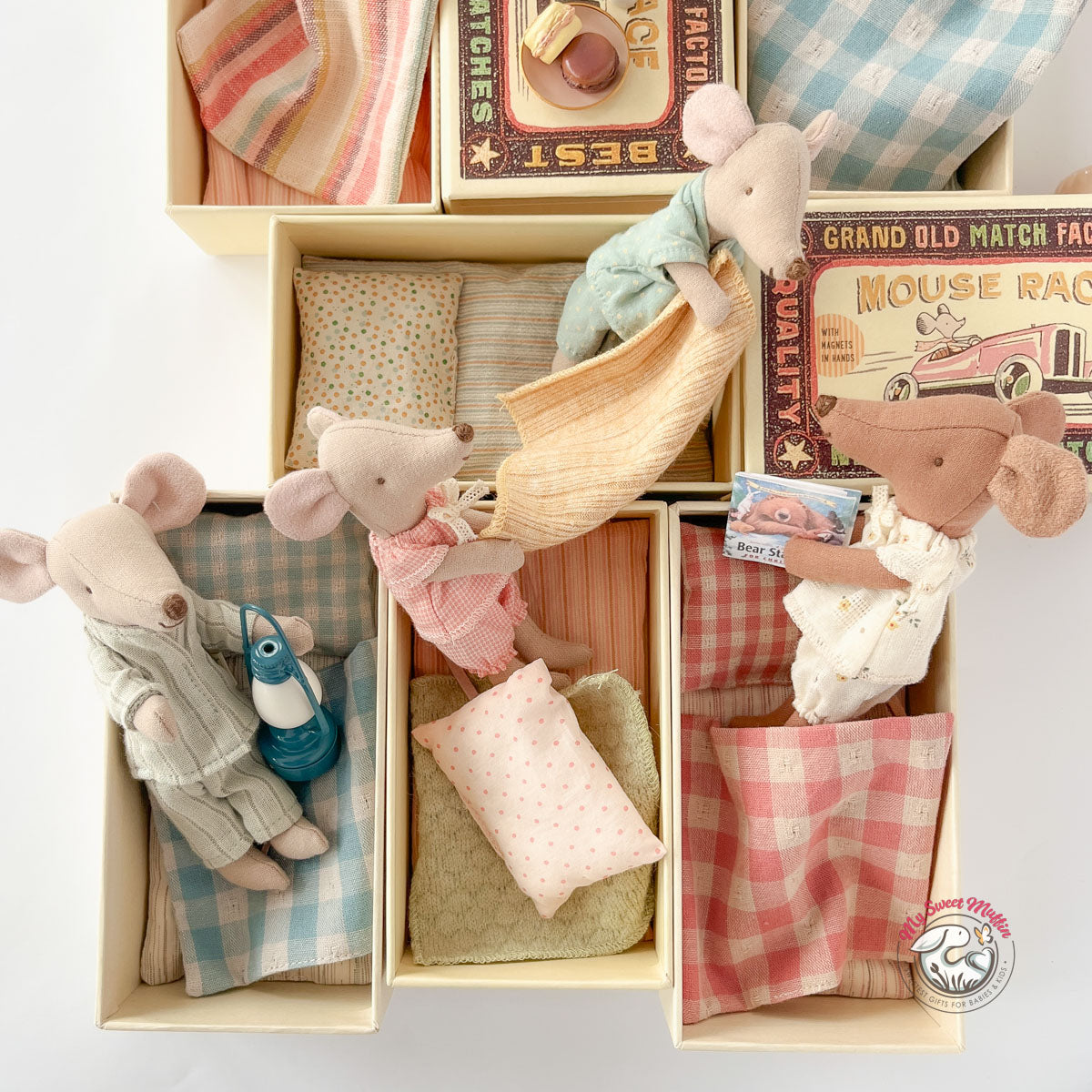 Maileg Big Sister Mouse in a Box, 2pcs Sleepwear