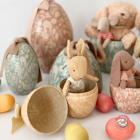 Maileg Easter Egg with Micro Rabbit, Small - Cream Yellow