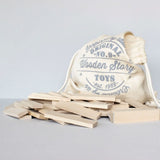 Wooden Architectural Blocks in Sack, 100 pcs