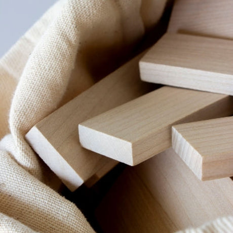 Wooden Architectural Blocks in Sack, 100 pcs