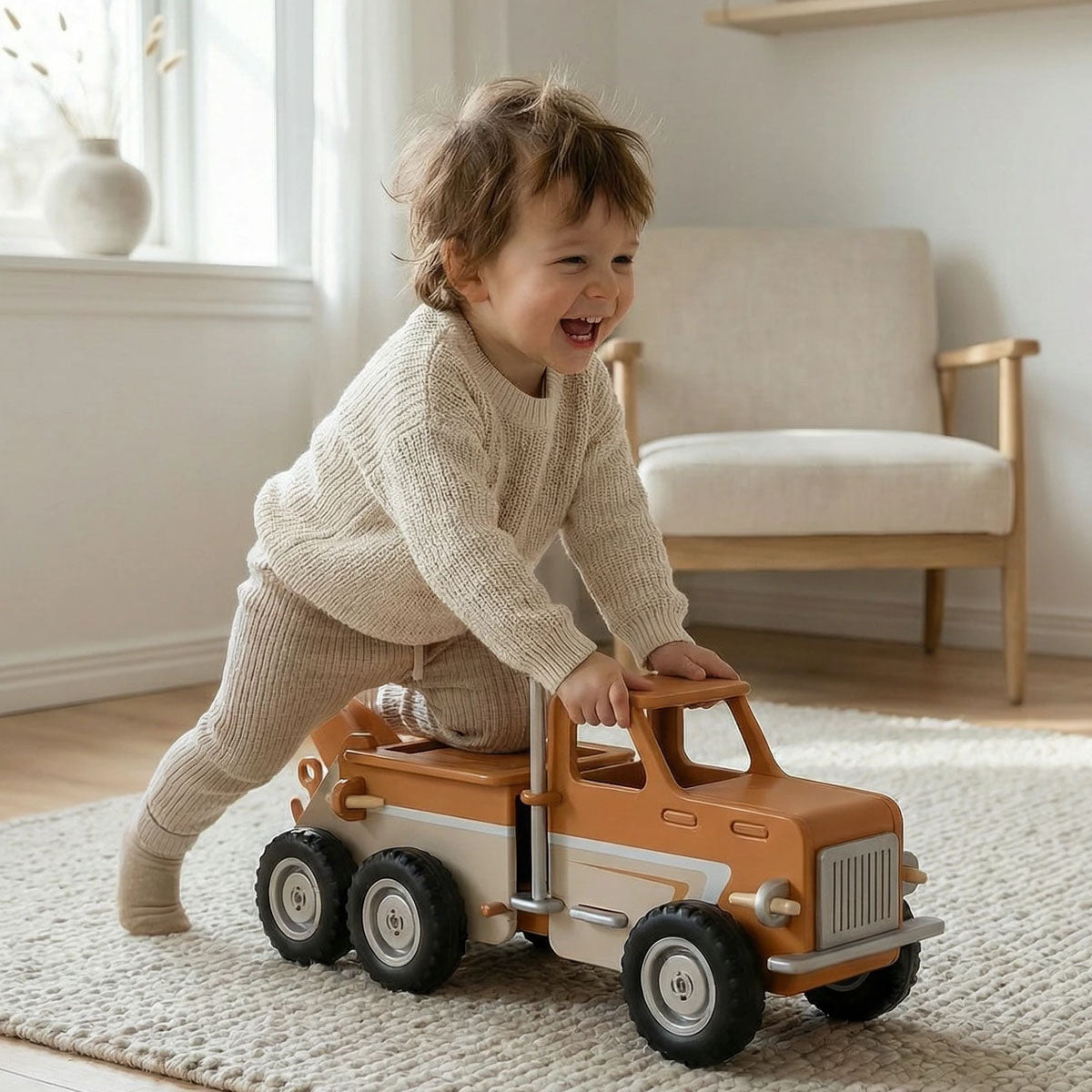 Moover Wooden Ride-on MACK Truck, Brown