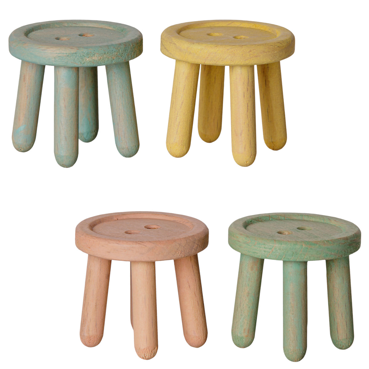 Maileg Mouse Size Button Stools, Set of 2 (available in July)