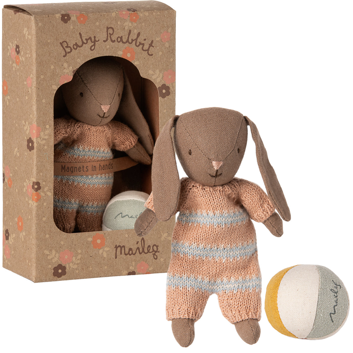 Maileg Micro Rabbit/Bunny Baby Set with Ball and Bottle – My Sweet
