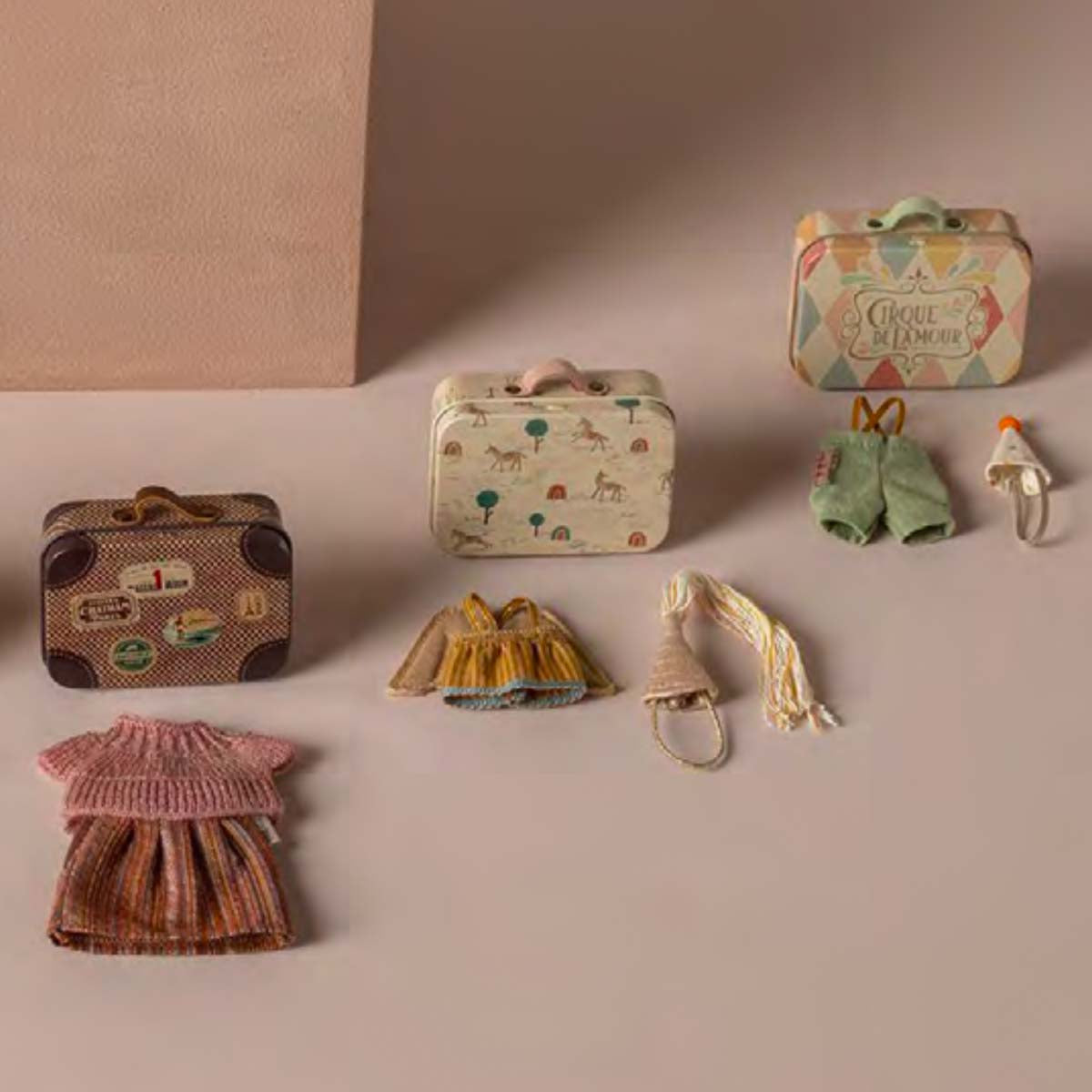 Maileg Clown Clothes in Suitcase for Little Brother Mouse
