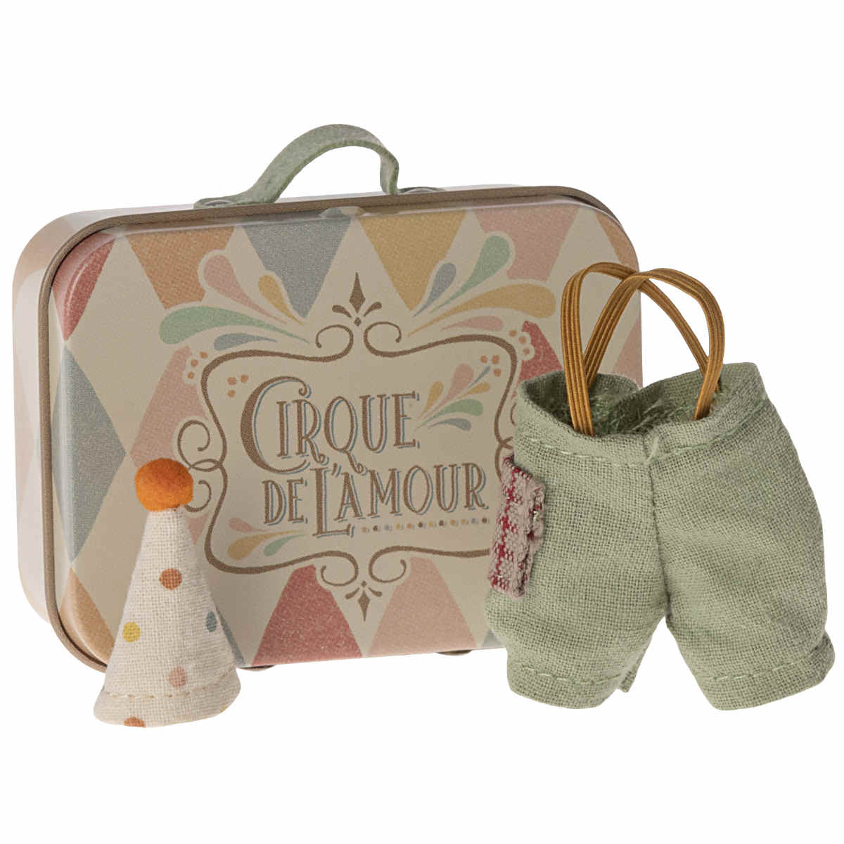 Maileg Clown Clothes in Suitcase for Little Brother Mouse