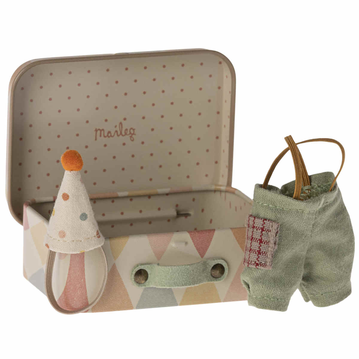 Maileg Clown Clothes in Suitcase for Little Brother Mouse