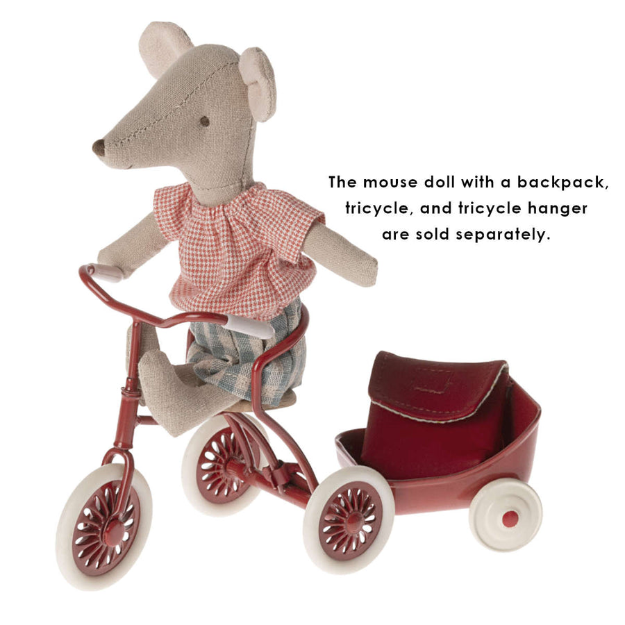 Maileg Abri a tricycle, Mouse - Red main image 0