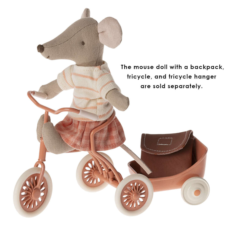 Maileg Abri a tricycle, Mouse - Red