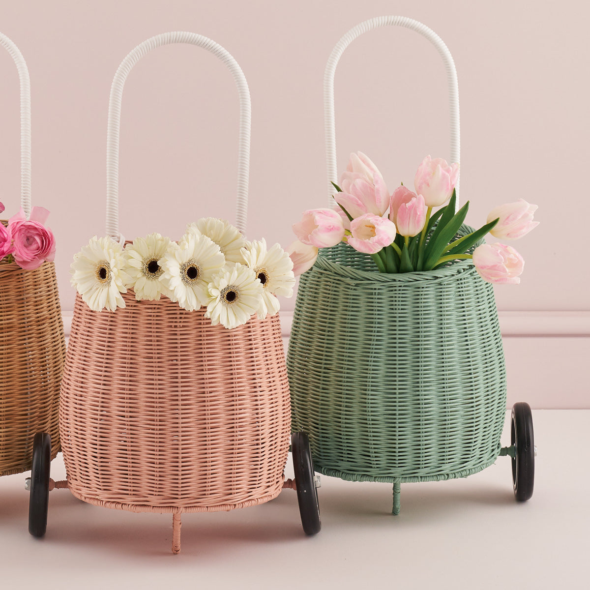 Olli Ella Original Luggy Wheeled Basket,Vintage Blue