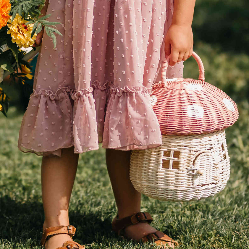 Olli Ella Mushroom Basket Bag, Musk My Sweet Muffin