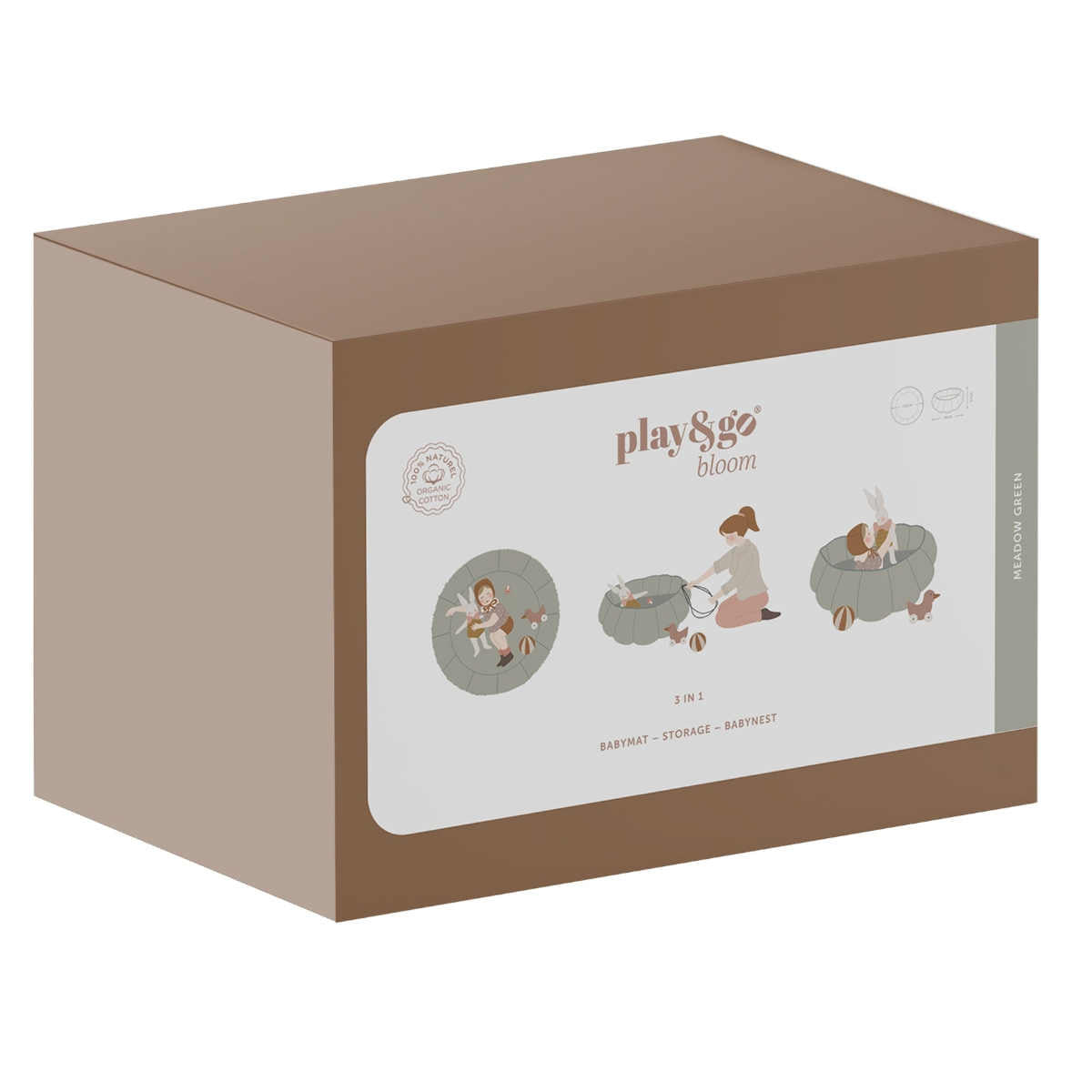 Play&Go 3 in 1 Bloom Organic Babymat, Tawny Brown