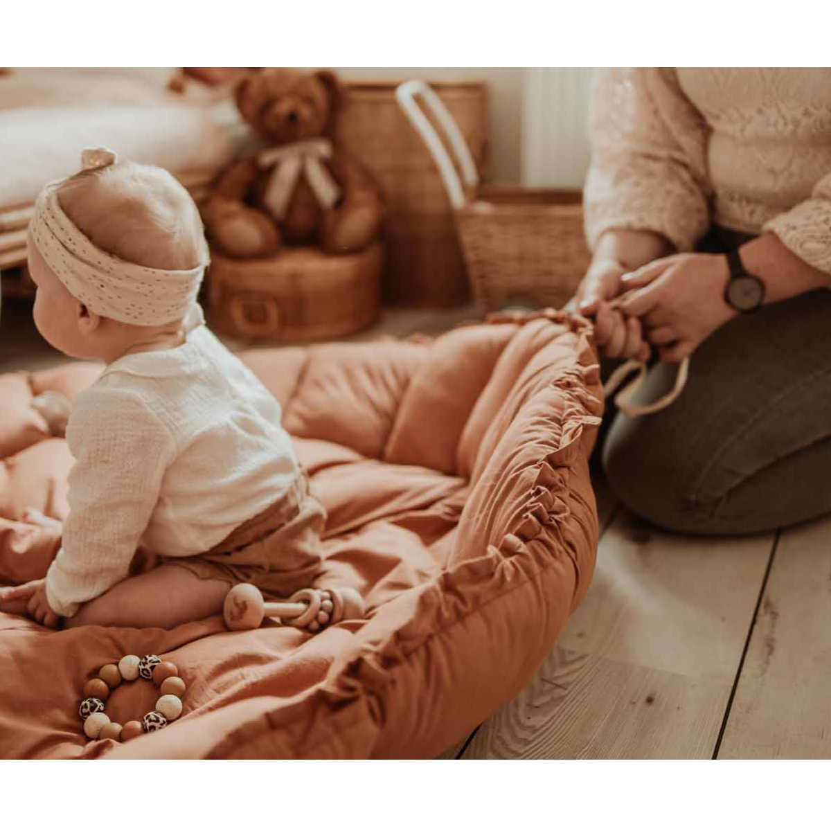 Play&Go 3 in 1 Bloom Organic Babymat, Tawny Brown