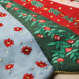 Holly Jolly Embroidered Tree Skirt
