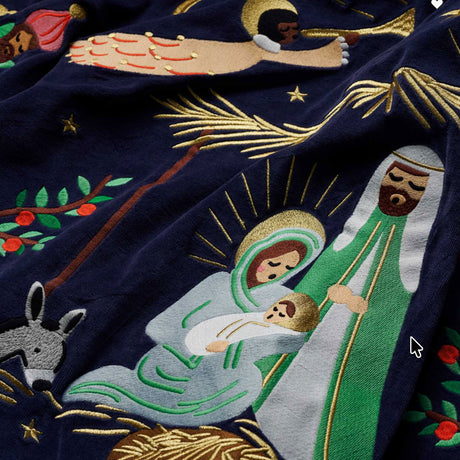 Nativity Embroidered Tree Skirt