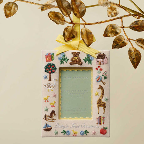 Rifle Paper Co. Baby's First Christmas Picture Frame Ornament