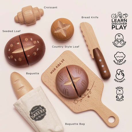 Artisan Bread and Knife Play Food Set