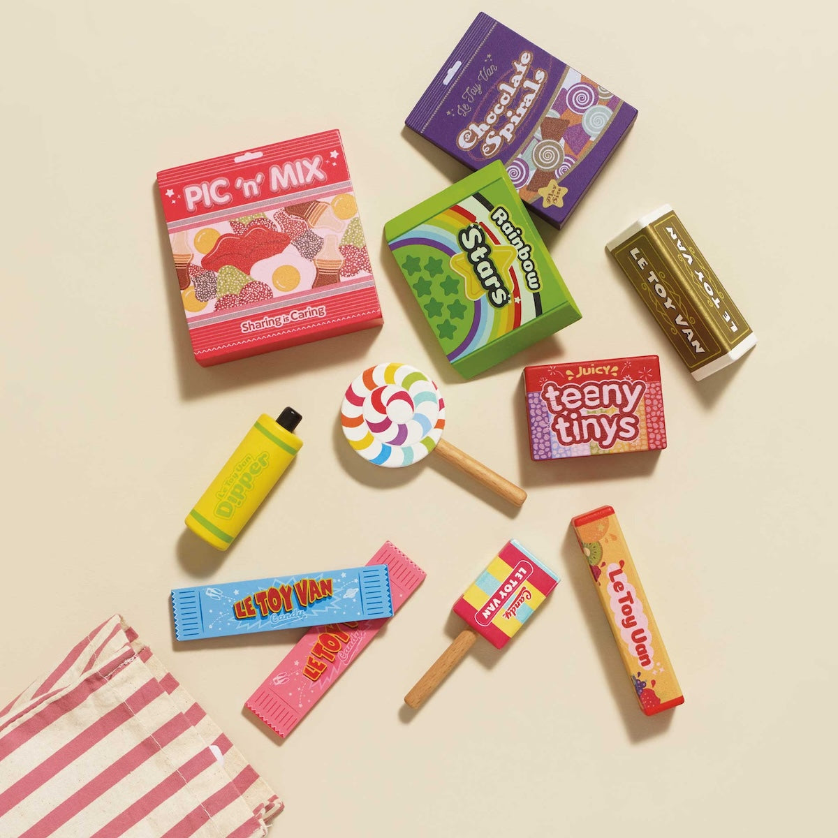 Wooden Play Food, Retro Sweets and Candy