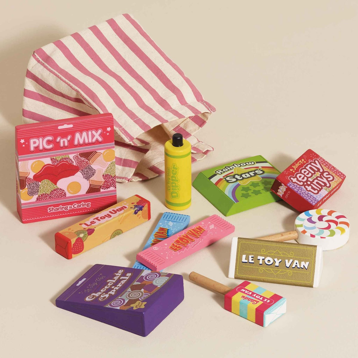 Wooden Play Food, Retro Sweets and Candy