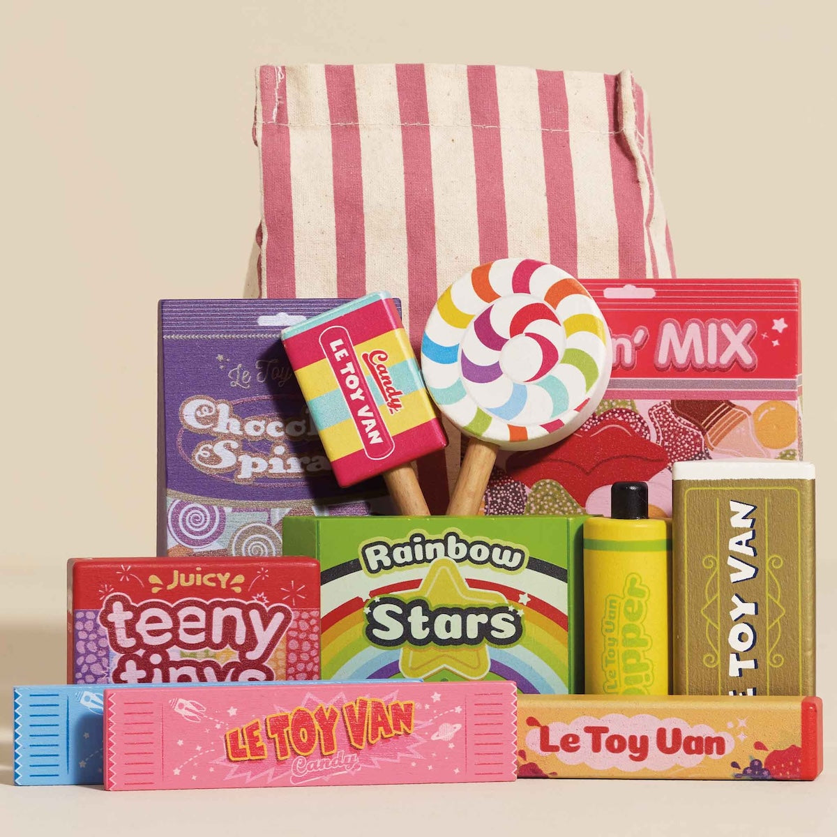 Wooden Play Food, Retro Sweets and Candy