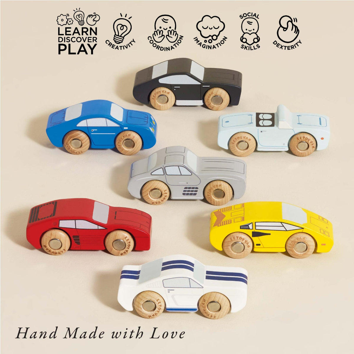 スポーツトイ・アクショントイ empathy oneLove pack Le Toy Van Wooden Sports Cars (7pcs) – My Sweet Muffin