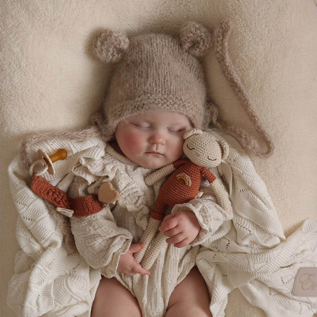 Patti Oslo Organic Crochet Doll, Timmi Teddy, Terracotta – My