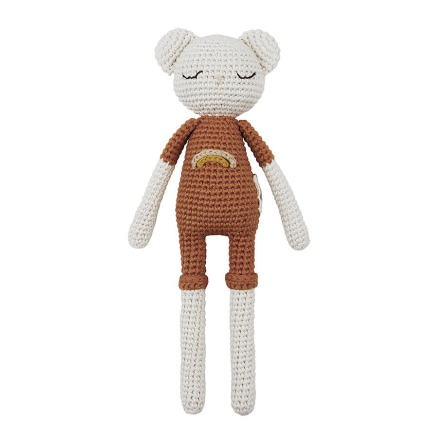 Patti Oslo Organic Crochet Doll, Timmi Teddy, Terracotta