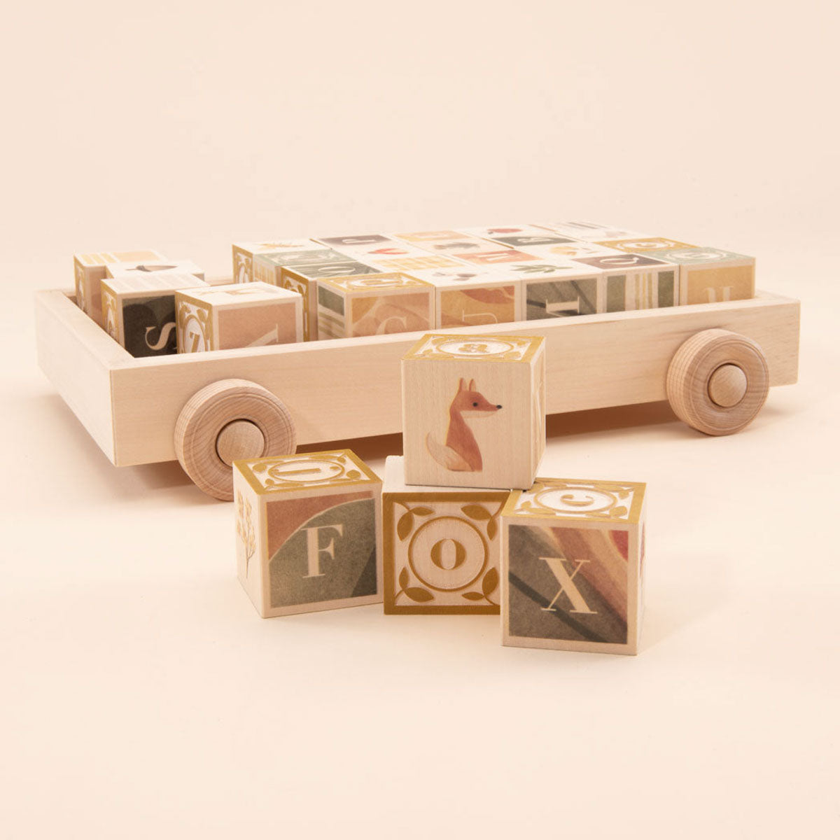 Uncle Goose Watercolor ABC Blocks with Wagon