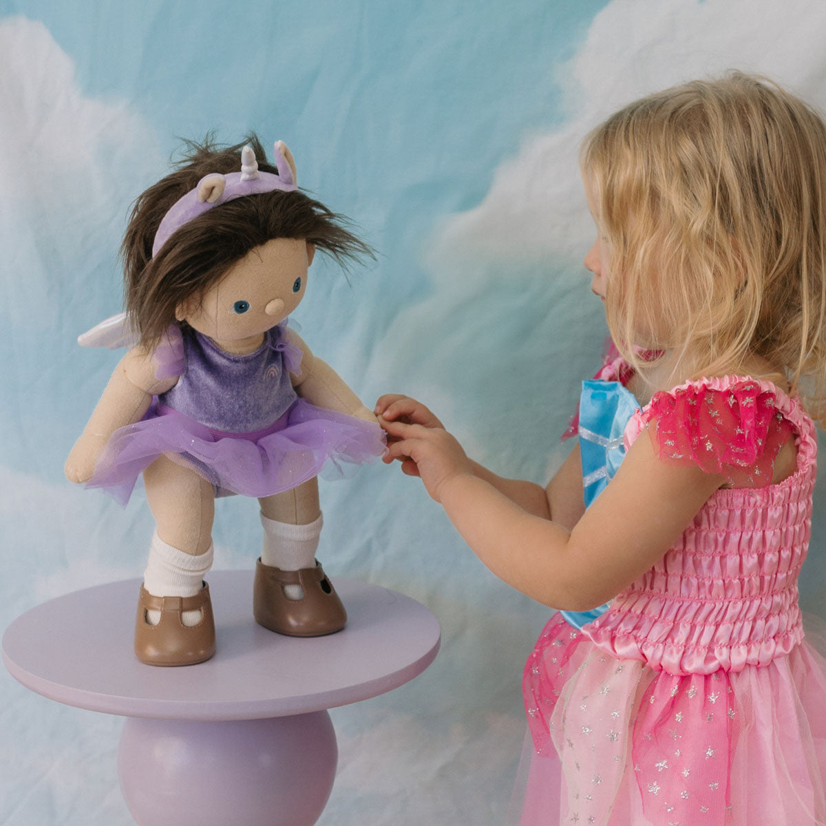 Olli Ella Dinkum Dolls Unicorn Outfit, Lilac