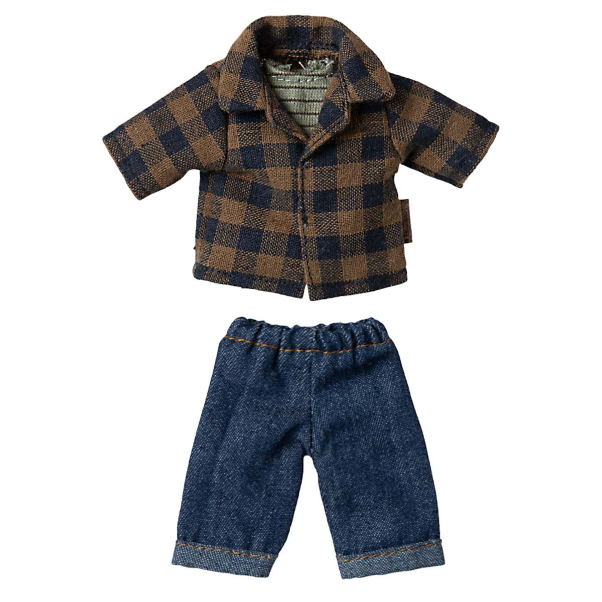 Maileg Mom/Dad Mouse Clothes, Brown Shirt and Pants