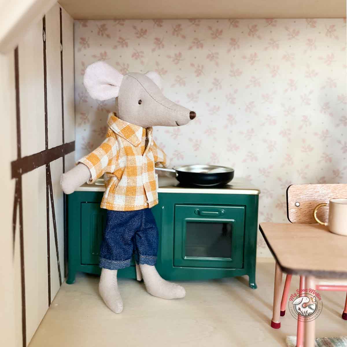 Maileg Mom/Dad Mouse Clothes, Yellow Shirt and Pants