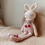 Patti Oslo Organic Crochet Doll, Britney Bunny Cherry Blossom