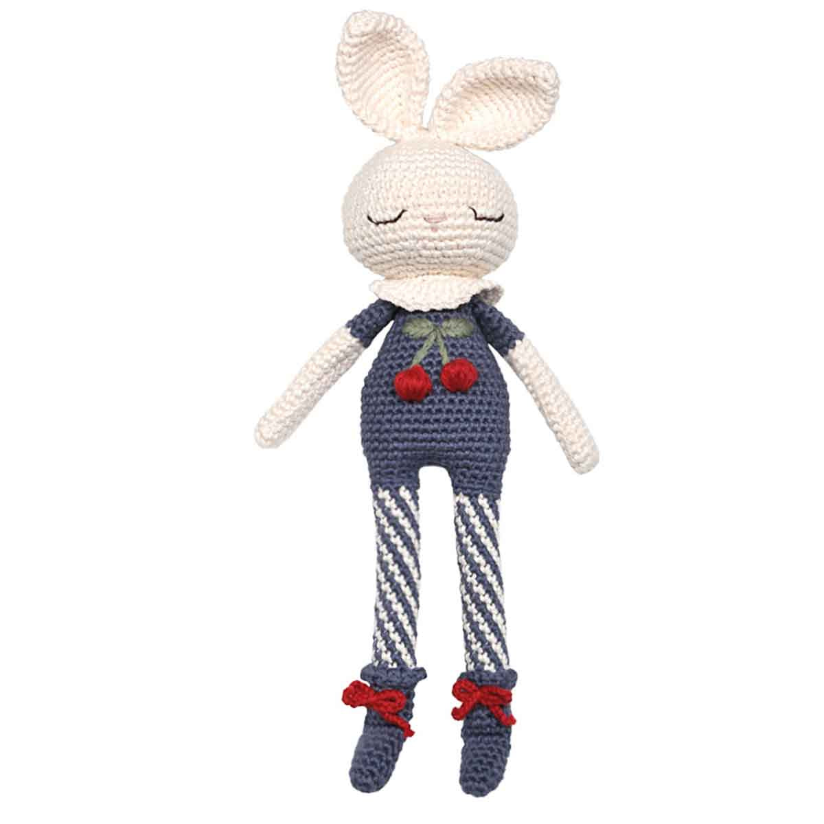 Patti Oslo Organic Crochet Doll, Britney Bunny Cherry Blossom