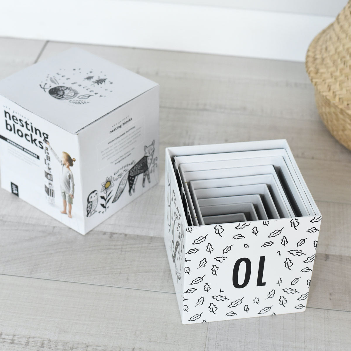 Wee Gallery Nesting Blocks, Woodland Numbers