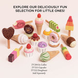 Wooden Ice Cream Cone Set with Display Stand