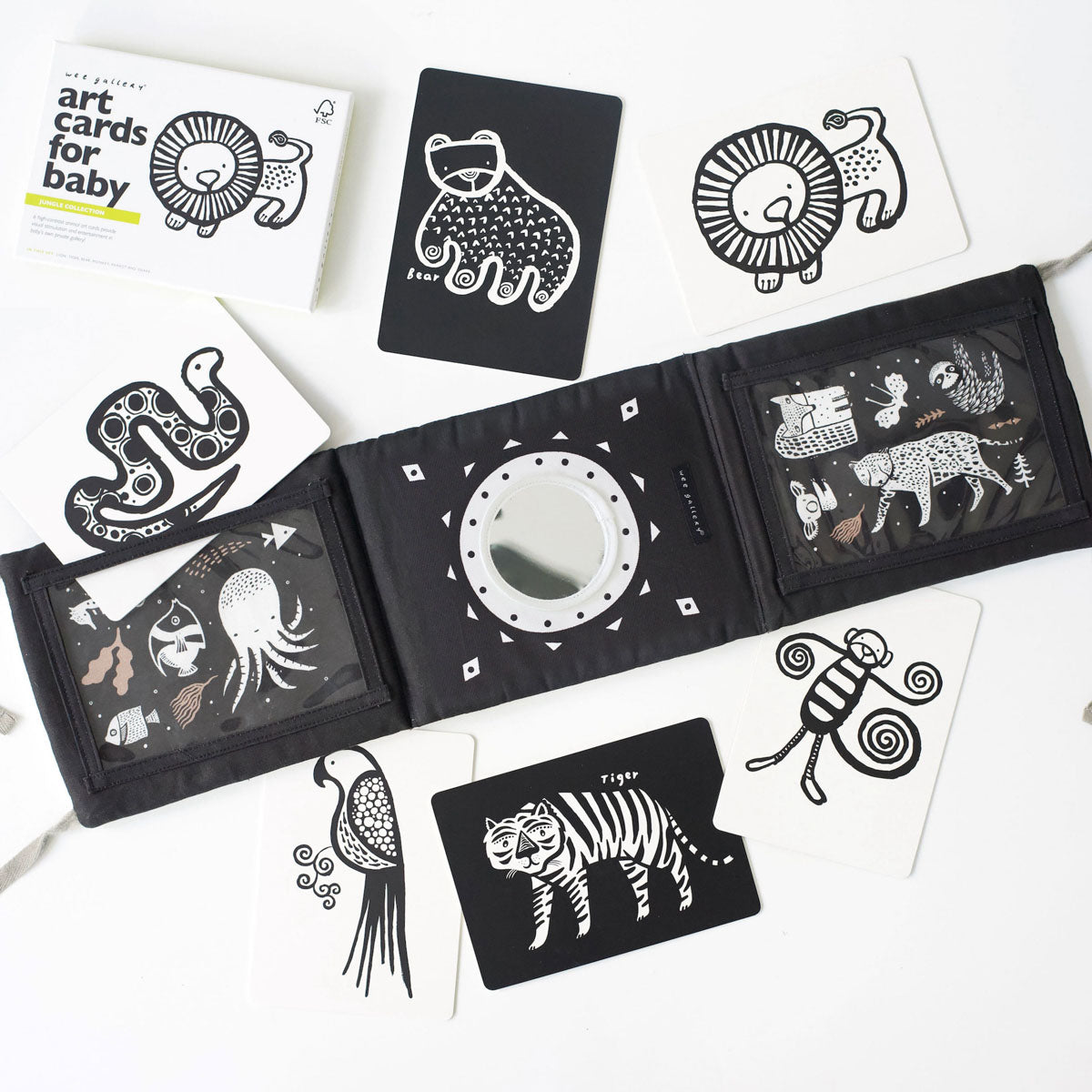 Baby Tummy Time Gallery Gift Set with Flash Cards