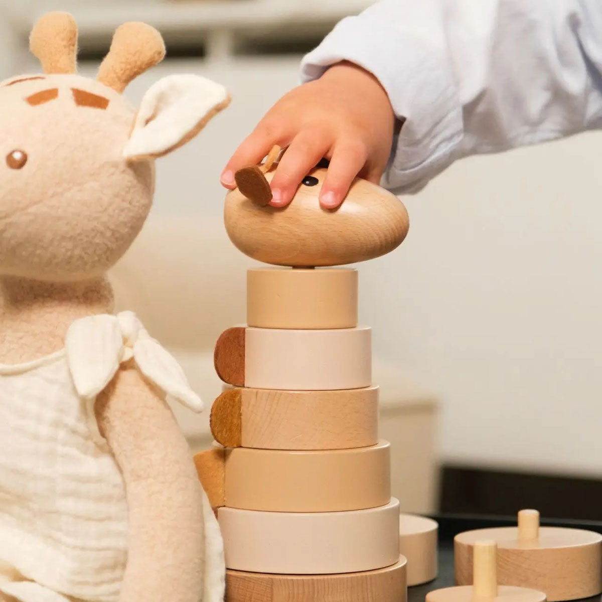 Giraffe Wooden Stacking Pyramid