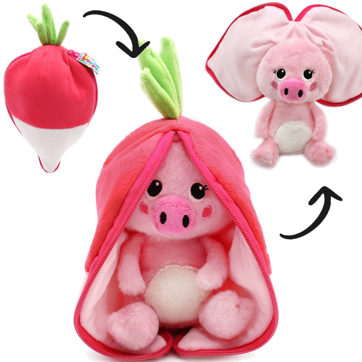 Flipetz Piglet the Pig/Radish Plush Doll – My Sweet Muffin