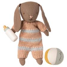 Maileg Micro Rabbit/Bunny Baby Set with Ball and Bottle