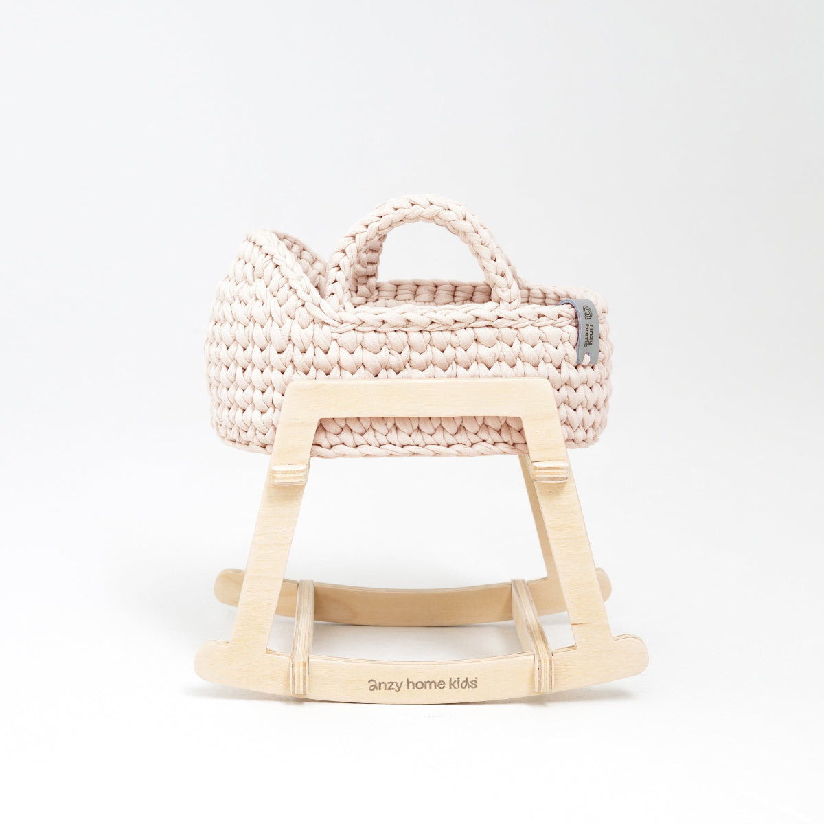 Mini Doll Moses Basket with Rocking Stand, Pearl