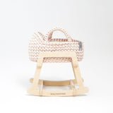 Mini Doll Moses Basket with Rocking Stand, Pearl