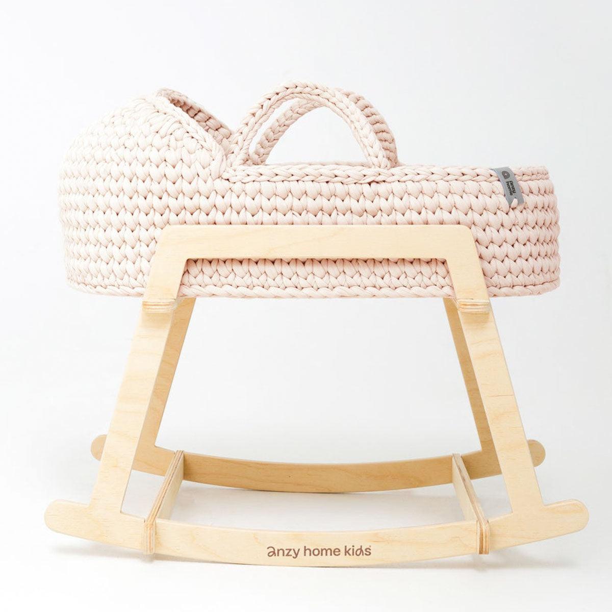 Doll Moses Basket with Rocking Stand, Pearl