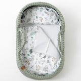 Doll Moses Basket with Rocking Stand, Sage Green