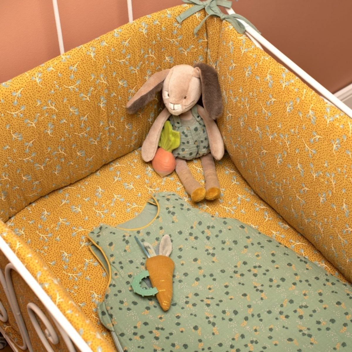 Moulin Roty Trois Petits Lapins Bunny Dolls, Sage, 16"