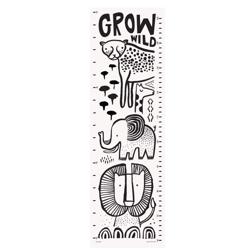 Wee Gallery Canvas Growth Chart, Safari