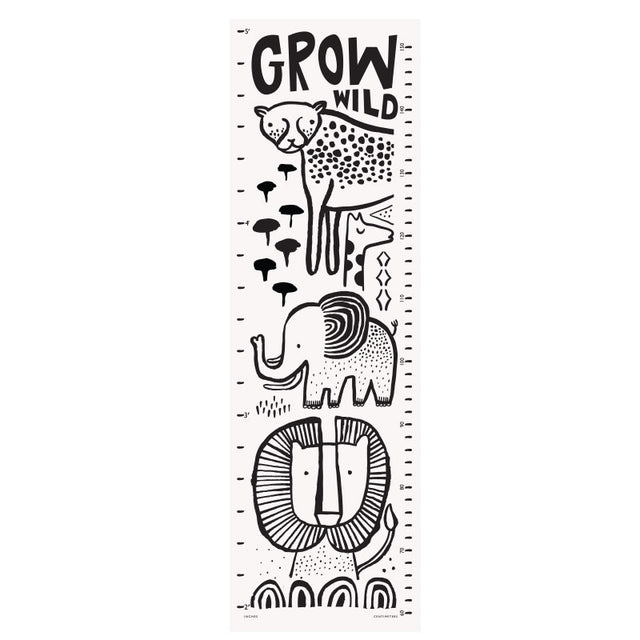 Wee Gallery Canvas Growth Chart, Safari