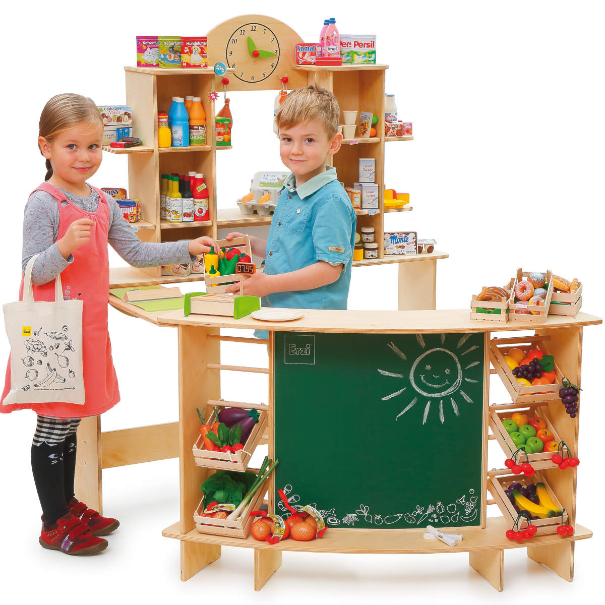 Erzi wooden toys - large Set of Natural Dishes