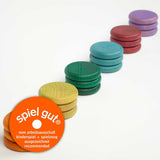 Grapat 18 Wooden Coins in 6 Complementary Colors