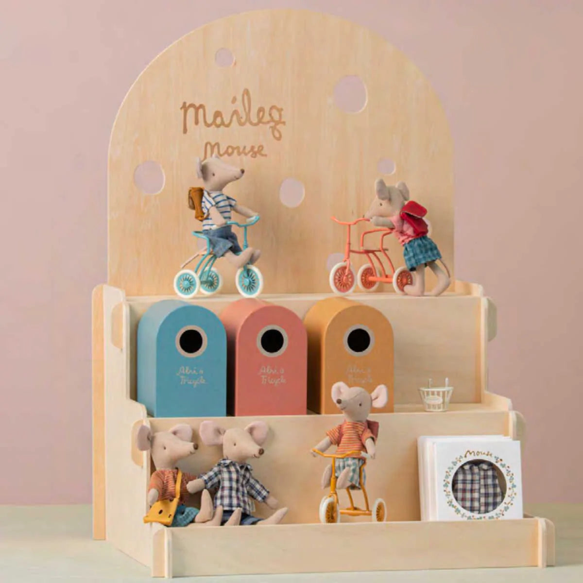 Maileg Tricycle Mouse outfit with Brown Bag for Big Brother/Sister Mouse