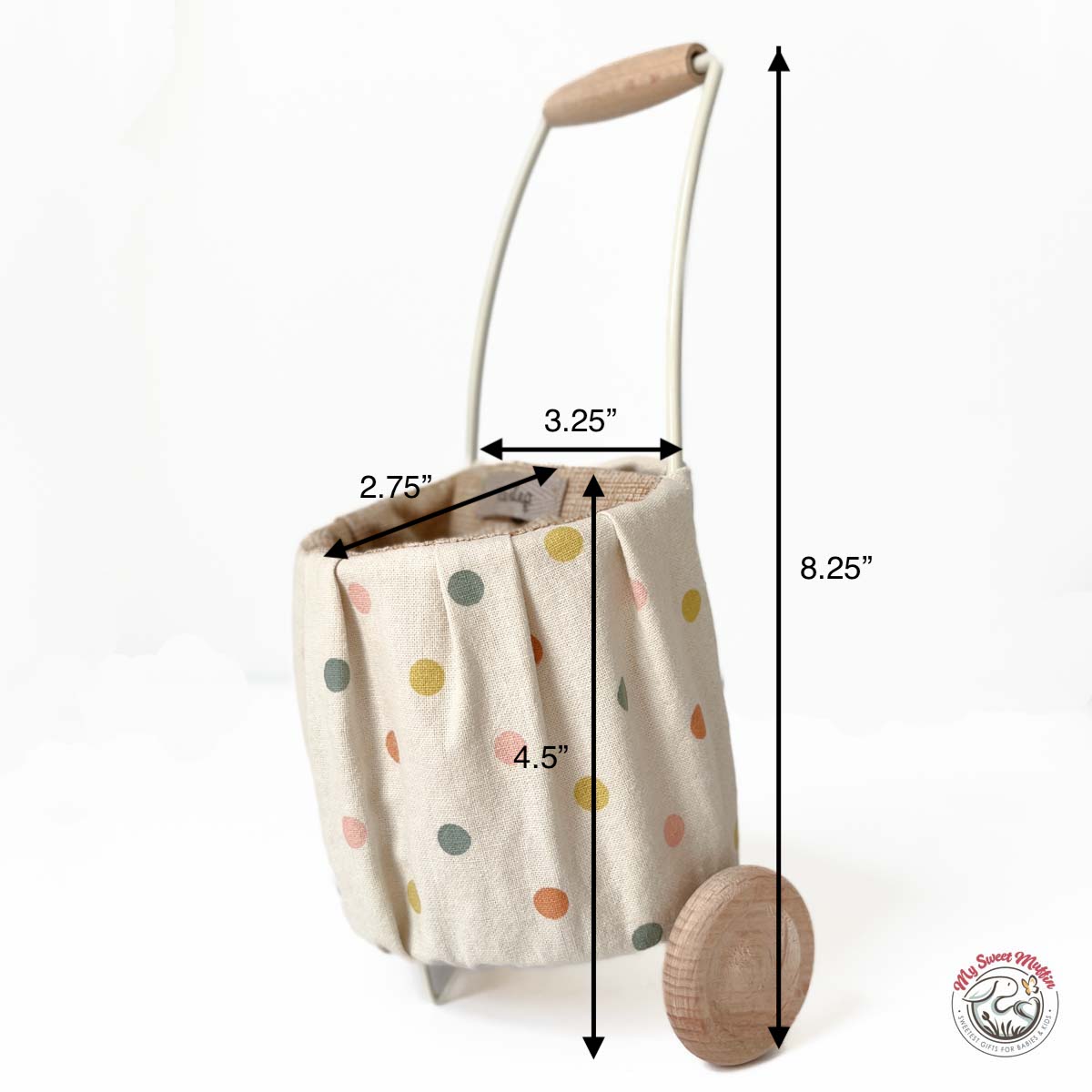 Maileg Mini Trolley, Multi Dots